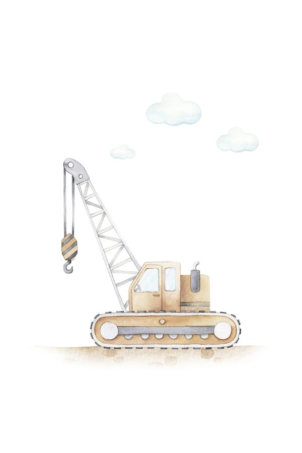 Water Colour Construction Vehicle