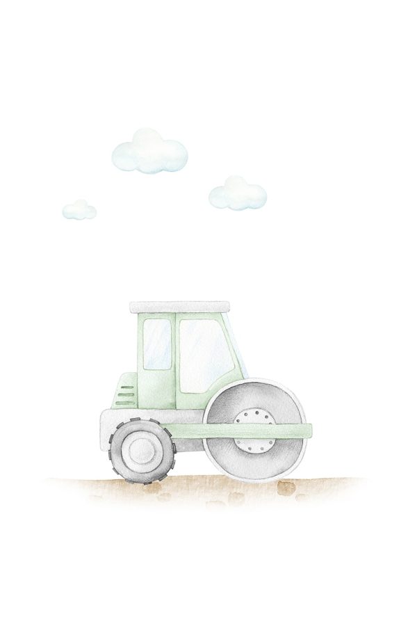 Water Colour Construction Vehicle