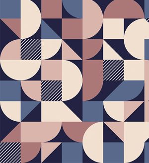Purple and cream geometric