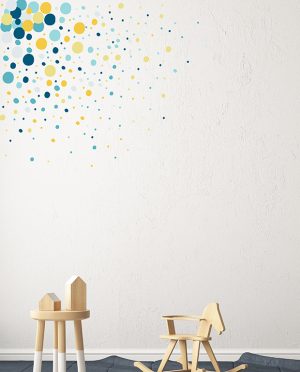 Blue and yellow confetti