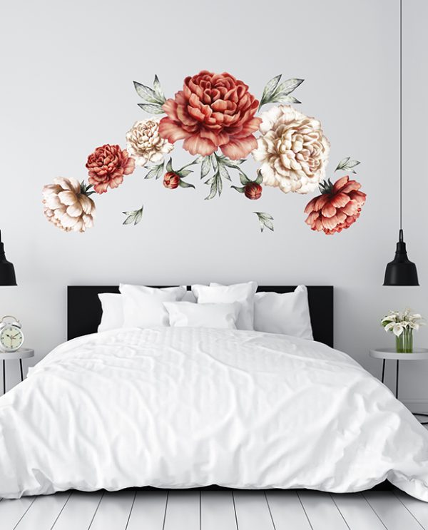 White and Red Peonies